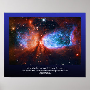 Desiderata quote - Star Birth in Cygnus, The Swan Poster