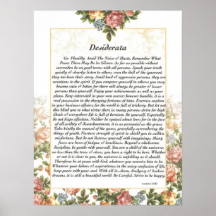 DESIDERATA Rosepaper Poster