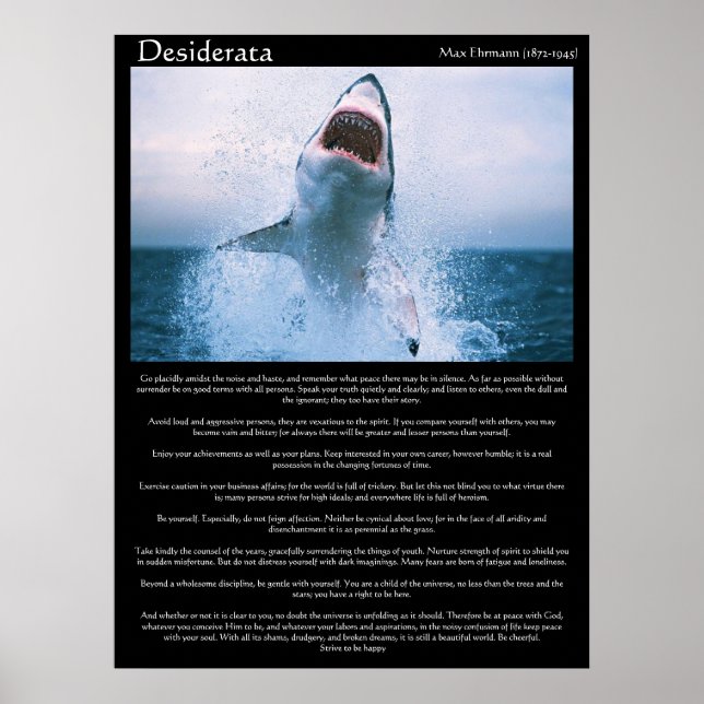 Desiderata shark jumping Posters (Front)