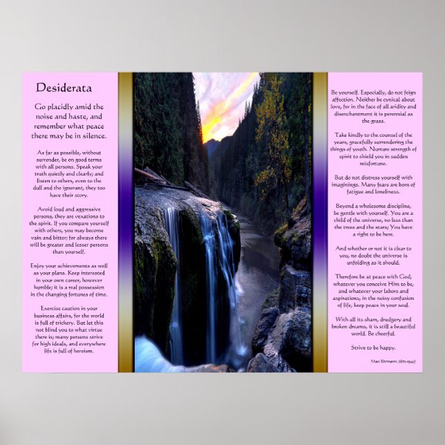 Desiderata Small Waterfalls Posters (Front)