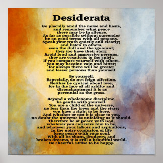Desiderata Splash of Color-- Poster