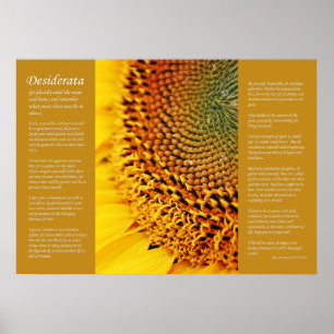 Desiderata - Sunflower Seeds Poster
