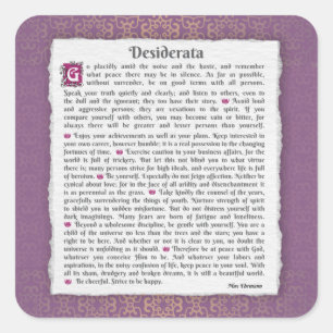 Desiderata - Things desired Square Sticker