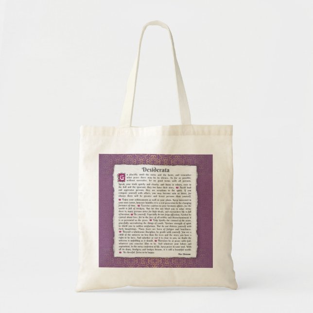 Desiderata - Things desired  Tote Bag (Front)