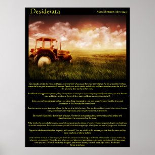 Desiderata Tractor in a Wheat Field Poster