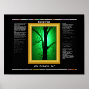 DESIDERATA Tree In Green Posters