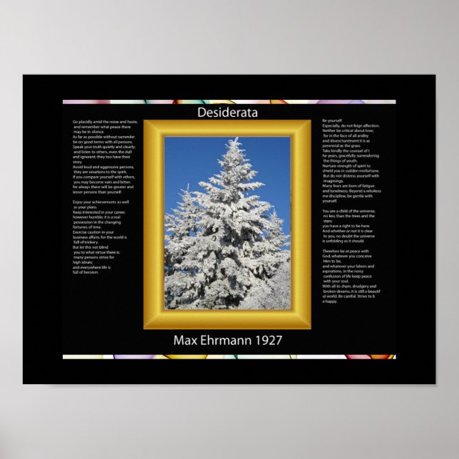DESIDERATA Tree In White Snow Posters (Front)