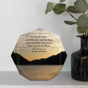 Desiderata Verse Lake Sunset Landscape Photo Block