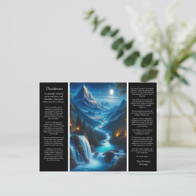 Desiderata Waterfall Breathe in the Stillness Postcard (Standing Front)