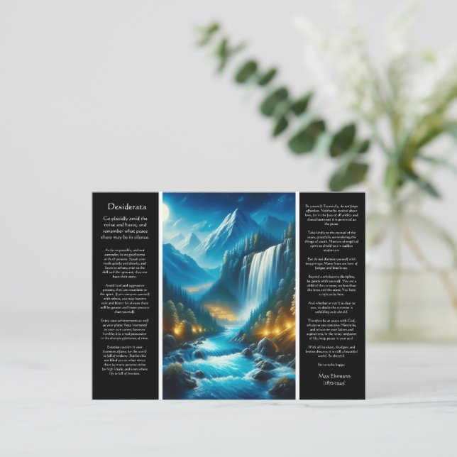 Desiderata Waterfall Calm Postcard (Standing Front)