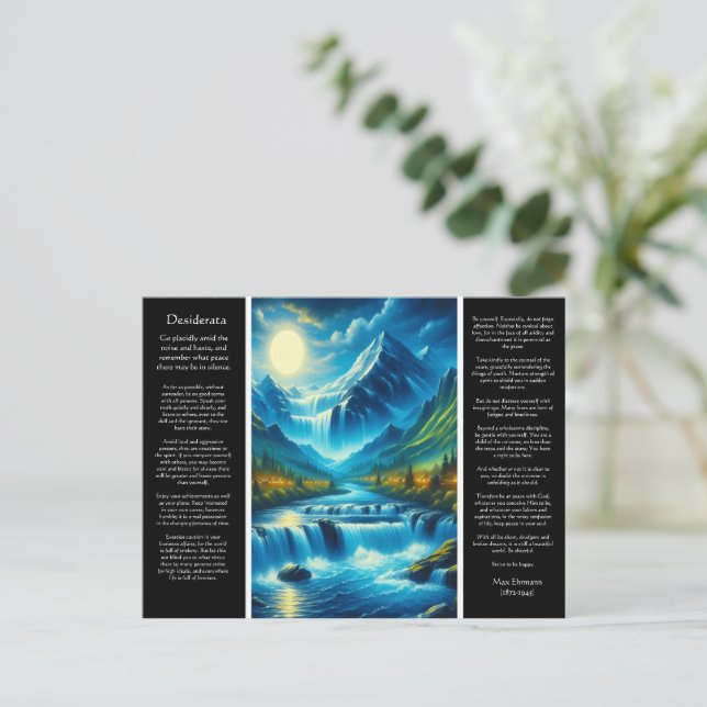 Desiderata Waterfall Light Postcard (Standing Front)