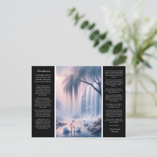 Desiderata Waterfall: Pastel Light Peace Postcard (Standing Front)