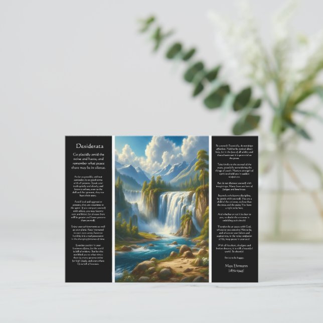Desiderata Waterfall Pathways Postcard (Standing Front)