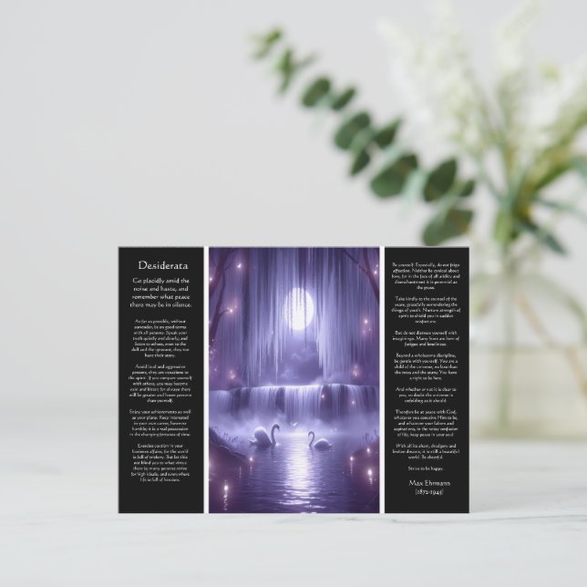 Desiderata Waterfall: Peaceful Sunset Cove Postcard (Standing Front)