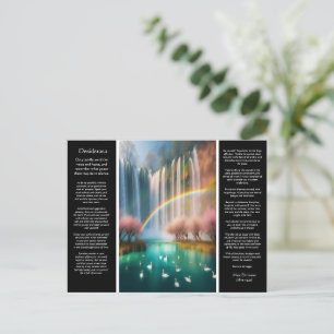 Desiderata Waterfall: Rainbow's Grace Over Falling Postcard