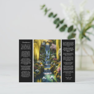 Desiderata Waterfall: Shadowed Swans, Sunny Blooms Postcard