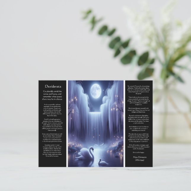 Desiderata Waterfall: Swan Harmony Pool Postcard (Standing Front)
