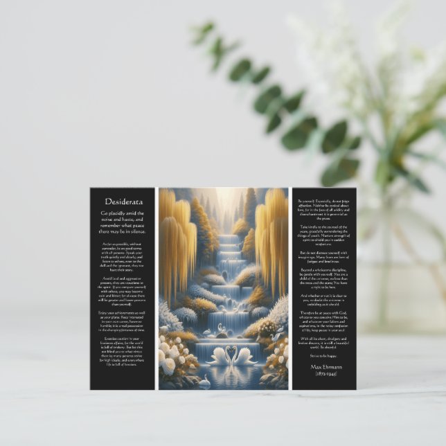 Desiderata Waterfall: Swan's Heart, Valley's Grace Postcard (Standing Front)