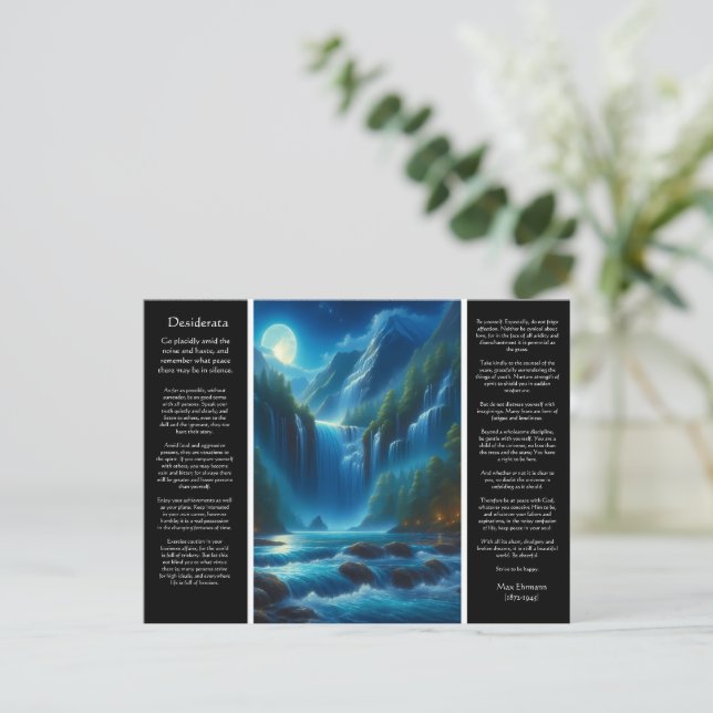 Desiderata Waterfall Wisdom Postcard (Standing Front)