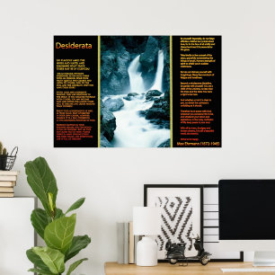 DESIDERATA Waterfalls Orange Posters 11