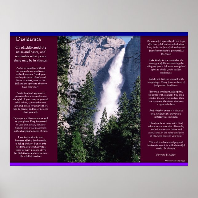 DESIDERATA Waterfalls Posters 2 (Front)