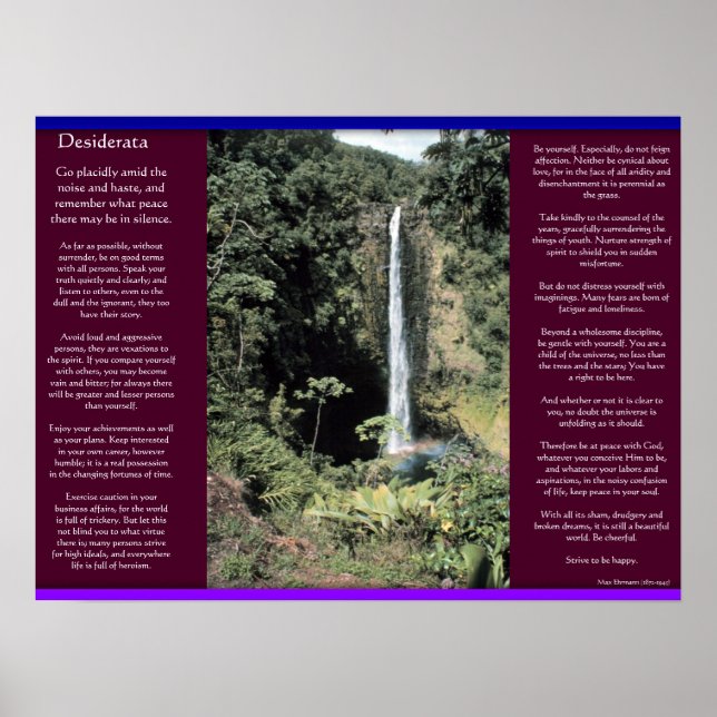 DESIDERATA Waterfalls Posters 6 (Front)