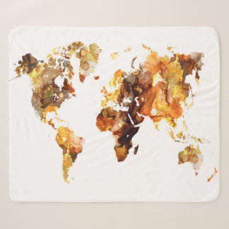 Design 102 World Map Sherpa Blanket
