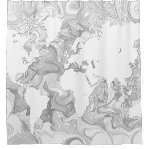 design 141 World Map Shower Curtain