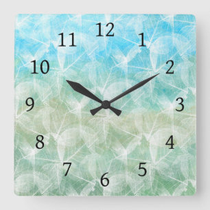 Design 45 blue green square wall clock