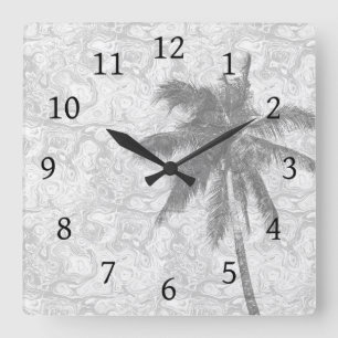 Design 67 palm tree square wall clock