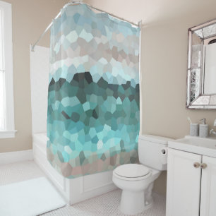 Design 86 aqua mosaic shower curtain