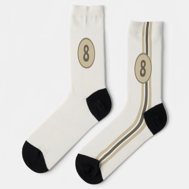 Design 8 in beige on sand with stripes socks (Left)