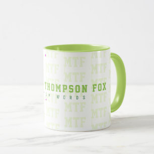 design a monogrammed, name + initials, lime mug