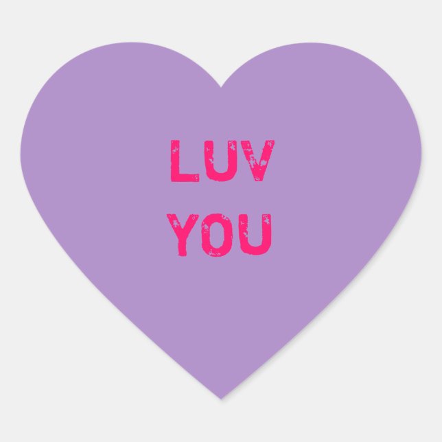 Design a Purple Conversation Heart Sticker (Front)