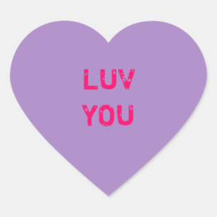 Design a Purple Conversation Heart Sticker