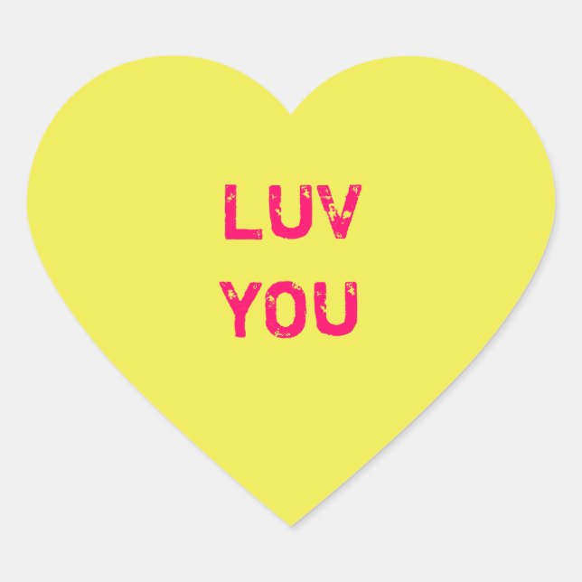 Design a Yellow Conversation Heart Sticker (Front)