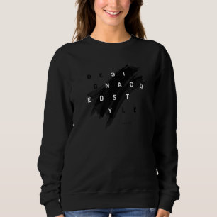 Design Added Style Black Painted Cryptic Sweatshirt