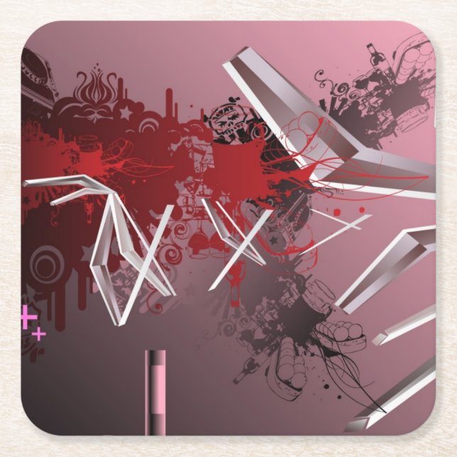 Design Backgrounds Square Paper Coaster (Front)