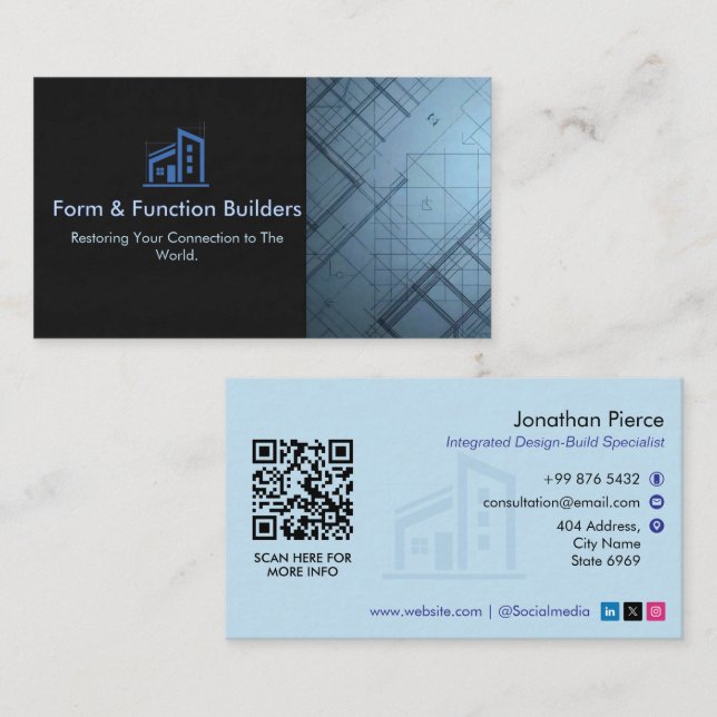 Design-Build Firms Business | Sealight Minimalist Business Card (Front/Back)