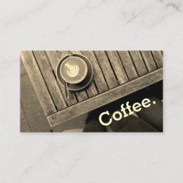 Design Coffee Square Table Simple Loyalty Sepia Card