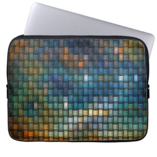 Design composed of colourful interlaced stripes laptop sleeve