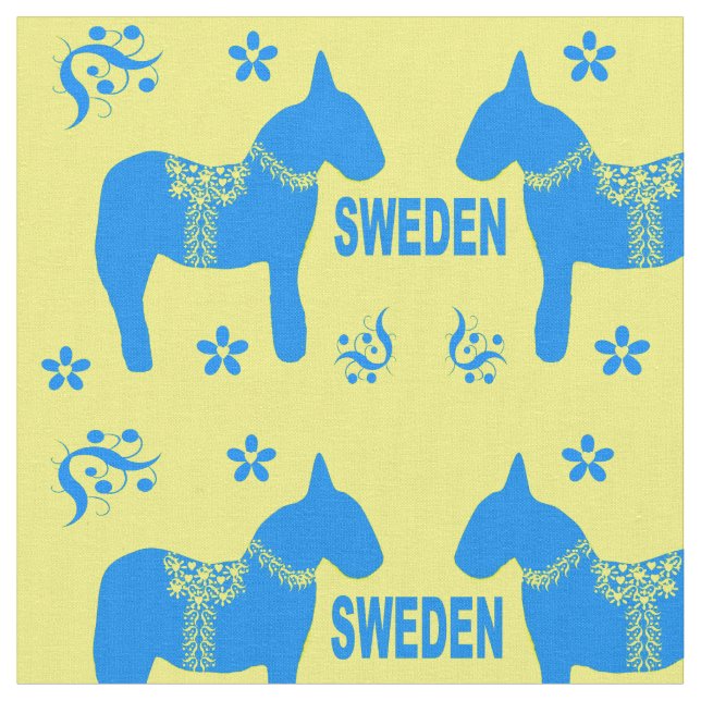 design elements of symbols of Sweden Fabric (Close Up)
