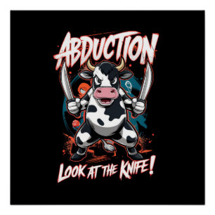 Design featuring a Cow character Poster