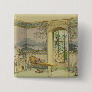 Design for a Bathroom, from 'Interieurs Modernes', 15 Cm Square Badge