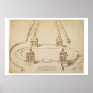 Design for a Bowling Green, Hampton Court, c.1689- Poster