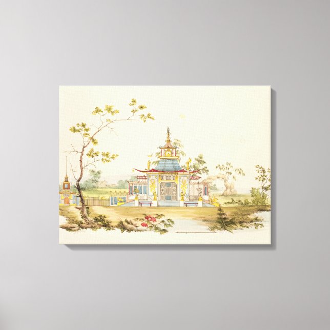 Design for a Chinese Temple, c.1810 (pen & ink and Canvas Print (Front)