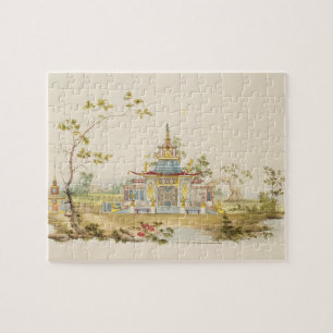 Design for a Chinese Temple, c.1810 (pen & ink and Jigsaw Puzzle