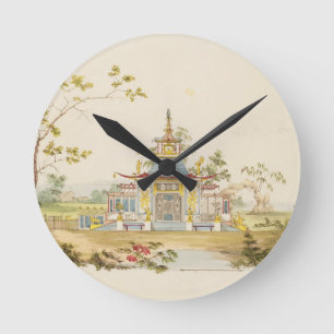 Design for a Chinese Temple, c.1810 (pen & ink and Round Clock