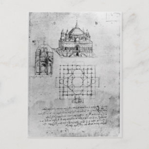 Design for a church, fol. 4r postcard