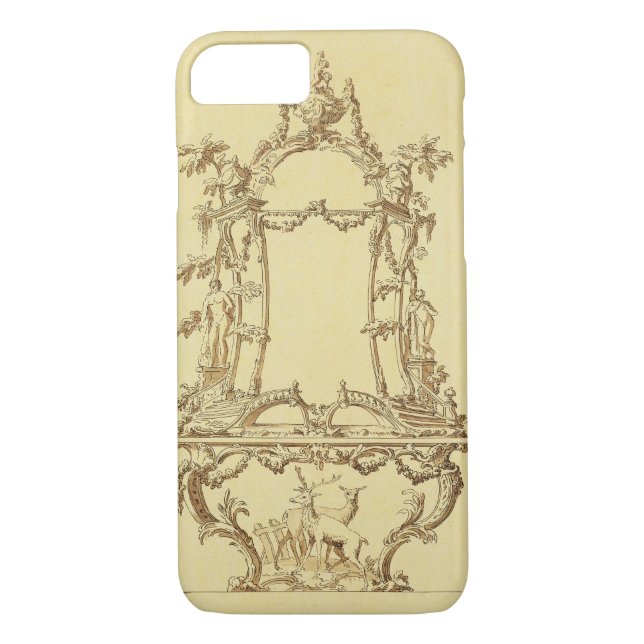 Design for a Console Table (pen & ink wash) Case-Mate iPhone Case (Back)